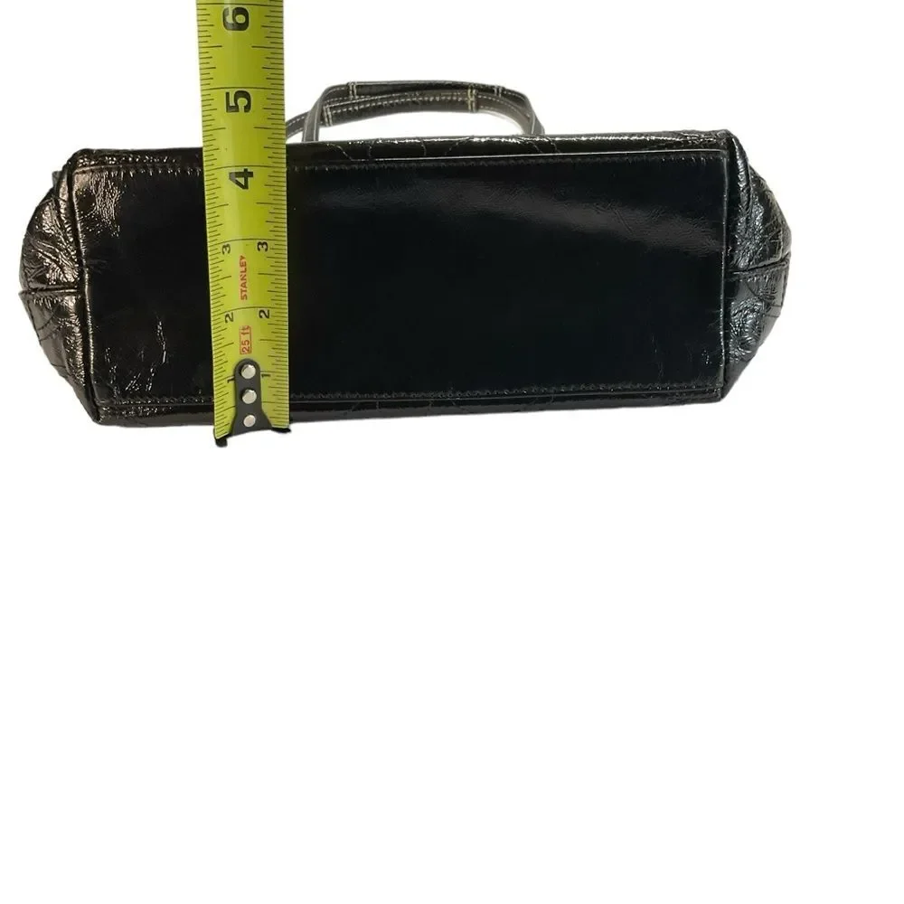 Coach Black Patent Leather Signature Satchel Purse Bag Style 15142